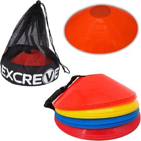 Agility Soccer Cones with Carry Bag for Sports Training - Set of 24 & 50 Orange, Multicolor Soccer Cones for Training Football, Basketball, Fitness - Heavy Duty Outdoor & Indoor Drill