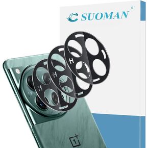 Suoman 2-Pack for Oneplus 12 Camera Lens Protector Tempered Glass, [ Not Affect Flash ] 9H Hardness Full Coverage Camera Lens Protector for Oneplus 12 Protective Film Auto-alignment Installation Tool