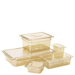 Carlisle FoodService Products Storplus Food Pan Drain Shelf Drain Tray for Kitchens, Restaurants, and Hotels, High Heat Plastic, 1/3 Size, Amber, (Pack of 6)