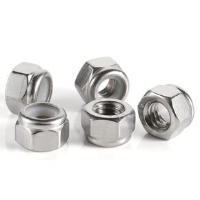 5/16-18 Nylon Insert Hex Lock Nut Stainless Locknuts, 304 Stainless Steel 18-8, Bright Finish, Pack of 25