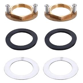 2 Set Brass Faucet Lock Nut Faucet Nut Hex Brass Female Locknut Faucet Washers for Secure Faucet Locknut Faucet Plumbing Installation Kit of Bathroom Lock Nuts (Thread M32*1.25)