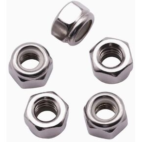 3/8"- M10-1.5 Standard Thread Nylon Inserted Hex Locknuts (12 Pack), 304 Stainless Lock nut, Finish Hex Lock Nut in Kuwait