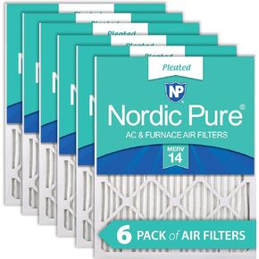 Nordic Pure 14x24x1 (13 3/4 x 23 3/4 x 3/4) Pleated MERV 14 Air Filters 6 Pack