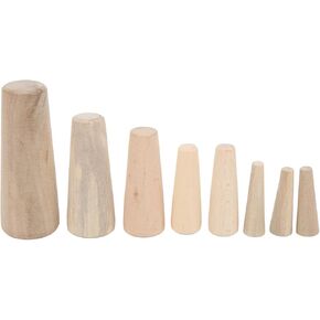 Akozon Marine Boat Wooden Conical Bungs Plugs Set, 10pcs Marine Tapered Thru Hull Emergency Soft Wood Plugs Drain Plug For Boat Yacht Soft Conical Thru Hull Wood Plugs