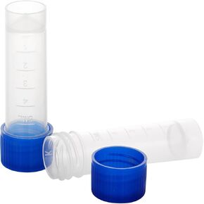 36pcs Frozen Tube 5ml, Plastic Small Bottle Sample Tube With Nut, Pp Material, With Silicone Gasket