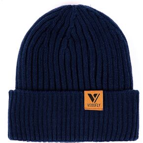 Vgogfly Lined Men Beanie Slouchy Knit Skull Cap Warm Stocking Hats Guys Women Striped Winter Beanie Hat Fog Grey