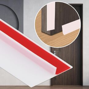 Peel and Stick Shower Door Draft Stopper, T-Shaped Silicone Weather Stripping, Double Sided Self-Adhesive Seal Strip for Gaps (Clear, 10ft x 1.97in)