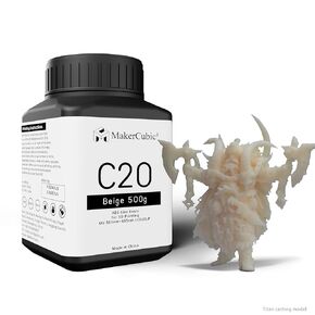 MakerCubic3 Fast ABS-Like 3D Printer Resin. 405nm Band Curing, Non-Brittle High Precision 3D Printing Liquid ABS-Like Photopolymer, Resin for LCD DLP 3D Printing(500g) (Grizzly)