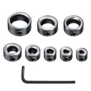 Depth Stop Drill Bit,Stop Collar Set Includes 1/8", 3/16", 1/4", 5/16", 3/8", 7/16", 1/2", 5/8"and Allen Wrench(9Pcs), Premium High Carbon Steel Drill Bit Positioning Ring Split Ring- Tiosamd
