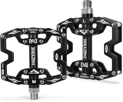 Mountain Bike Pedals,3 Bearings Bicycle Pedals,Aluminum 9/16" MTB Pedals Bicycle Flat Pedals for Road Mountain BMX MTB Bike in Saudi Arabia