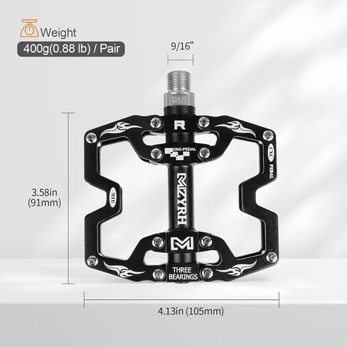 Mountain Bike Pedals,3 Bearings Bicycle Pedals,Aluminum 9/16" MTB Pedals Bicycle Flat Pedals for Road Mountain BMX MTB Bike in Saudi Arabia