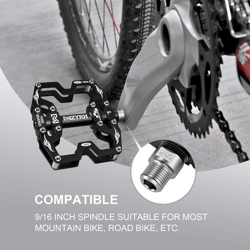 Mountain Bike Pedals,3 Bearings Bicycle Pedals,Aluminum 9/16" MTB Pedals Bicycle Flat Pedals for Road Mountain BMX MTB Bike in Saudi Arabia