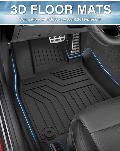 بطانة Mixsuper Cargo Liner لـ 2019-2024 Subaru Ascent مع مضخم صوت (خلف مقاعد الصف الثاني) بطانة صندوق خلفي لجميع الأحوال الجوية باللون الأسود in Saudi Arabia