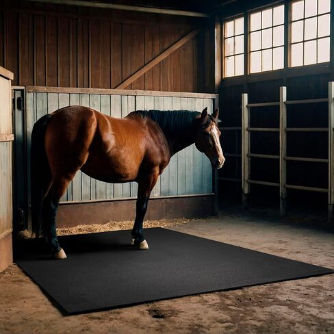 MSI Rubber Utility Mat 48" W x 72" L x 0.24" Thick - Non-Slip, Anti-Fatigue, Heat Resistant - Ideal for Gym Floors, Garages, Stables, Indoor & Outdoor Use - Heavy-Duty & Durable Protection in Saudi Arabia