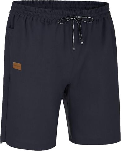 Men's Linen Shorts Casual Elastic Waist Drawstring Loose Fit Beach Shorts in Saudi Arabia
