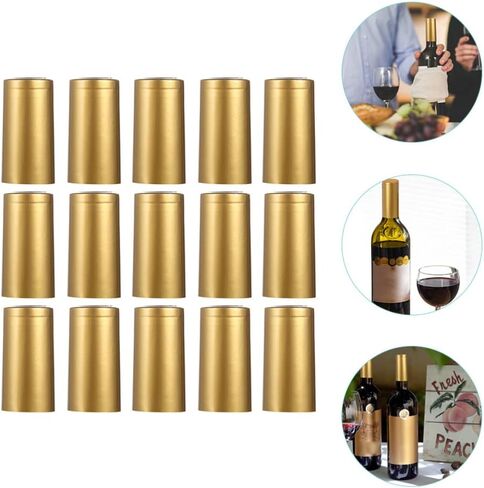 كبسولات Gadpiparty البلاستيكية القابلة للانكماش الحراري: 50 قطعة من أكمام زجاجات النبيذ المنكمشة ذات الغطاء العلوي كبسولات زجاجات النبيذ المنكمشة وأغطية تخمير النبيذ لأقبية زجاجات النبيذ in Kuwait