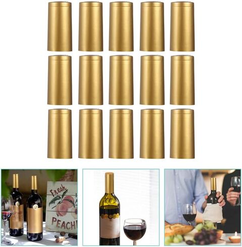 كبسولات Gadpiparty البلاستيكية القابلة للانكماش الحراري: 50 قطعة من أكمام زجاجات النبيذ المنكمشة ذات الغطاء العلوي كبسولات زجاجات النبيذ المنكمشة وأغطية تخمير النبيذ لأقبية زجاجات النبيذ in Kuwait