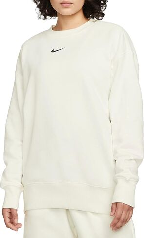 سويت شيرت نسائي من NIKE NSW Phoenix Fleece OS CREW للسيدات ذو حجم كبير بياقة دائرية DQ5733-010، مقاس XL in Saudi Arabia