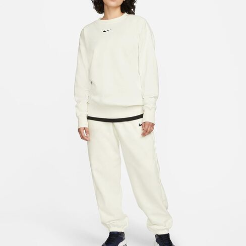 سويت شيرت نسائي من NIKE NSW Phoenix Fleece OS CREW للسيدات ذو حجم كبير بياقة دائرية DQ5733-010، مقاس XL in Saudi Arabia