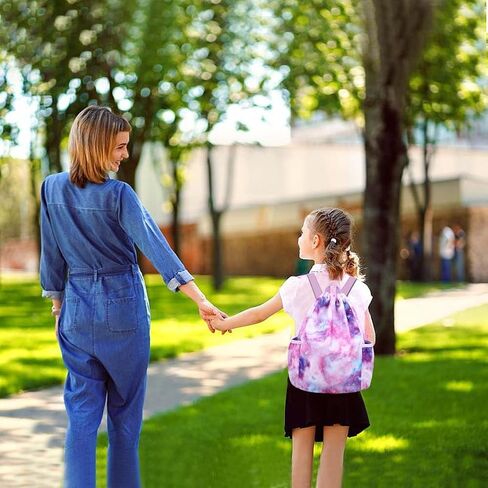 حقيبة ظهر برباط للاطفال - حقائب يونيكورن للبنات صغيرة لصالة الالعاب الرياضية والرقص والشاطئ والسباحة والسفر مع حاملين لزجاجة المياه, تاي داي in Kuwait