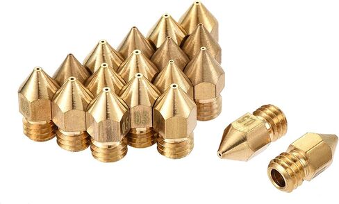 uxcell 0.5mm 3D Printer Nozzle, 18pcs M6 Thread for MK8 3mm Extruder Print, Brass in Saudi Arabia