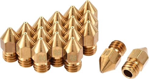 uxcell 0.5mm 3D Printer Nozzle, 18pcs M6 Thread for MK8 3mm Extruder Print, Brass in Saudi Arabia