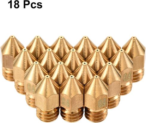 uxcell 0.5mm 3D Printer Nozzle, 18pcs M6 Thread for MK8 3mm Extruder Print, Brass in Saudi Arabia