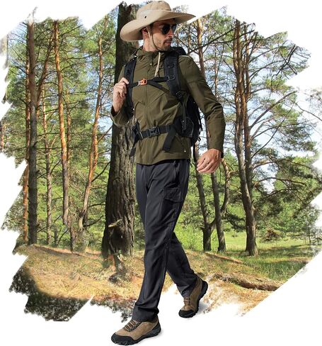 MOURCE Hiking Pants Men Lightweight Quick Dry - Water Resistant Stretch Cargo Pants for Men with 6 Pockets in Saudi Arabia