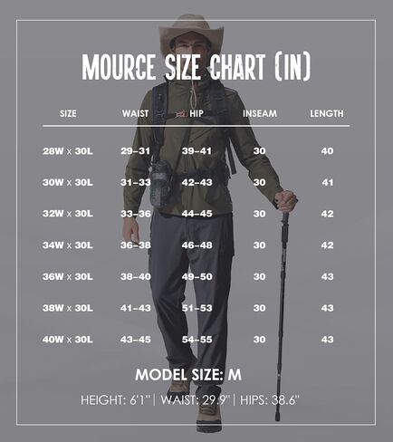 MOURCE Hiking Pants Men Lightweight Quick Dry - Water Resistant Stretch Cargo Pants for Men with 6 Pockets in Saudi Arabia
