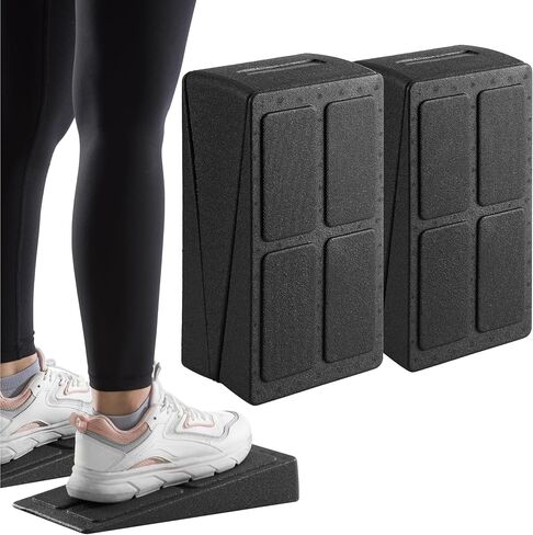Navaris Squat Wedge Block - Set of 2 - Adjustable Foot & Calf Stretcher - Durable Yoga Blocks also for Gymnastics - Foam Slant Board for Strength & Flexibility in Saudi Arabia