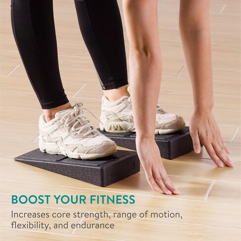 Navaris Squat Wedge Block - Set of 2 - Adjustable Foot & Calf Stretcher - Durable Yoga Blocks also for Gymnastics - Foam Slant Board for Strength & Flexibility in Saudi Arabia