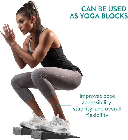 Navaris Squat Wedge Block - Set of 2 - Adjustable Foot & Calf Stretcher - Durable Yoga Blocks also for Gymnastics - Foam Slant Board for Strength & Flexibility in Saudi Arabia