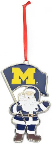 Michigan Wolverines Santa Metal Christmas Ornament in Saudi Arabia