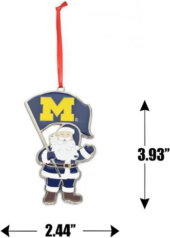 Michigan Wolverines Santa Metal Christmas Ornament in Saudi Arabia