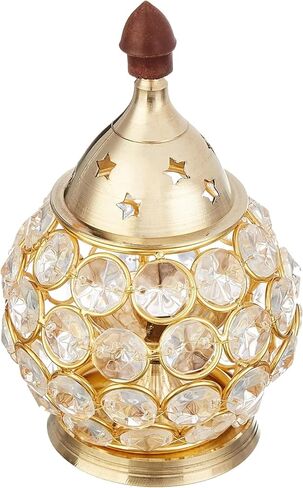 Brass Crystal Matki Akhand Diya Crystal Oil Lamp for Diwali Decoration & Pooja | Traditional Indian Oil Lamp for Festival Season | Home Decor | Ideal Gift – Pack of 1 (5.50 Inches) in Kuwait