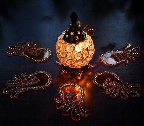 Brass Crystal Matki Akhand Diya Crystal Oil Lamp for Diwali Decoration & Pooja | Traditional Indian Oil Lamp for Festival Season | Home Decor | Ideal Gift – Pack of 1 (5.50 Inches) in Kuwait