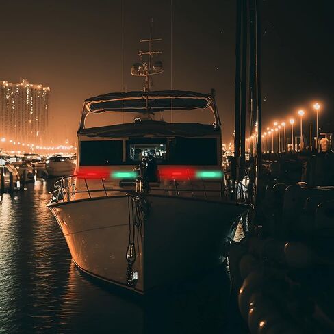 Treela 8 قطع أضواء ملاحة كاياك، أضواء قارب ستيرن مقاومة للماء، أضواء ملاحة LED للقوارب الليلية، أضواء السلامة البحرية لقارب عائم، وضع وامض زورق (أحمر، أخضر، أبيض) in Kuwait