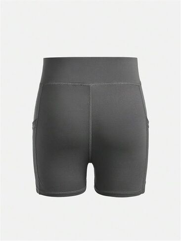 OYOANGLE Girl's 2 Pcs Cross High Waist Dance Yoga Biker Shorts Athletic Leggings Shorts with Pocket in Saudi Arabia