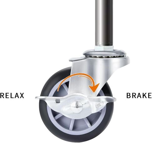 Swivel Caster Wheels 3 Inch Threaded Stem Casters Set of 4 Heavy Duty 1/2"-13 x 1" with Brake Polyurethane Industrial Locking Castors Wheels for Cart, Furniture, Workbench (Black, 3 inches) in Saudi Arabia