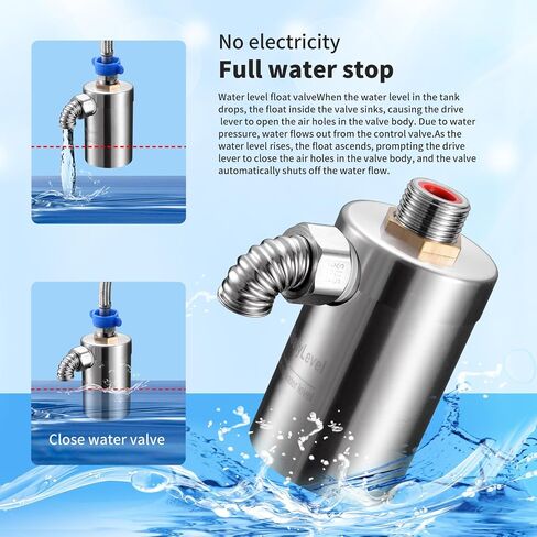 GUYUE Upgrade Prevent Leaks 1/2'' Automatic Water Level Control Valve Auto Shut Off Ball Mini Float Valve 304 Stainless Steel Float Valve（new style） in Saudi Arabia