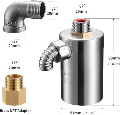 GUYUE Upgrade Prevent Leaks 1/2'' Automatic Water Level Control Valve Auto Shut Off Ball Mini Float Valve 304 Stainless Steel Float Valve（new style） in Saudi Arabia