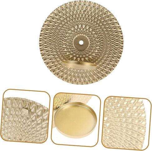 Candlestick Wall Mounted Candle Holder Pillar Candle Sconce Gold Candle Sconces Gold Wedding Decor Gold Tea Lights Candle Holders Home Candle Stand Iron Tea Candle Disc in Saudi Arabia