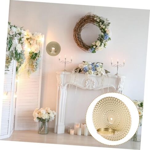 Candlestick Wall Mounted Candle Holder Pillar Candle Sconce Gold Candle Sconces Gold Wedding Decor Gold Tea Lights Candle Holders Home Candle Stand Iron Tea Candle Disc in Saudi Arabia