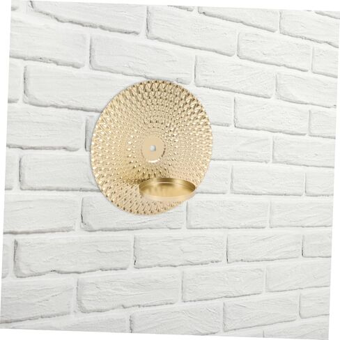 Candlestick Wall Mounted Candle Holder Pillar Candle Sconce Gold Candle Sconces Gold Wedding Decor Gold Tea Lights Candle Holders Home Candle Stand Iron Tea Candle Disc in Saudi Arabia