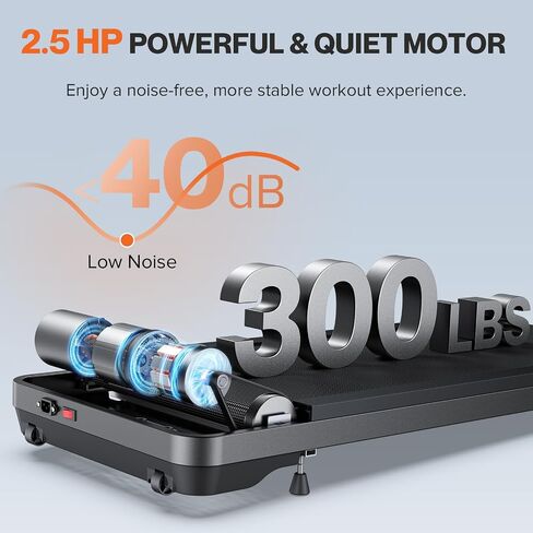 Under Desk Treadmill with Incline 2 in 1 Walking Pad for Office Home, Only 40LBS Small Treadmill 300LBS Capacity, 2.5HP Quiet Runing Jogging Machine, Remote &APP Voice Control, Sync with Apple Health in Saudi Arabia