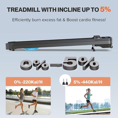 Under Desk Treadmill with Incline 2 in 1 Walking Pad for Office Home, Only 40LBS Small Treadmill 300LBS Capacity, 2.5HP Quiet Runing Jogging Machine, Remote &APP Voice Control, Sync with Apple Health in Saudi Arabia