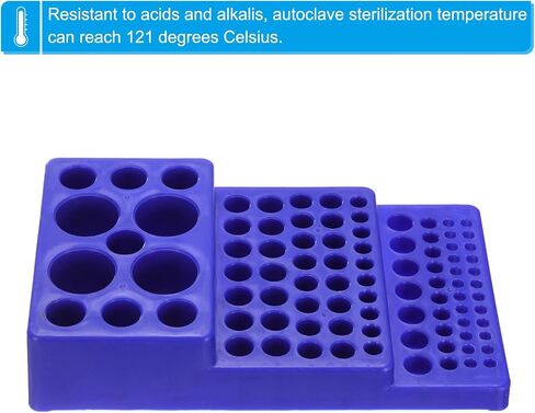 PATIKIL 26 Wells Tube Rack, 2 Pcs Vial Rack Trapezoid Centrifuge Tube Holder for Microcentrifuge Tubes 0.2/0.5/1.2/1.5/1.8/2/5/15/50ml, Blue in Saudi Arabia