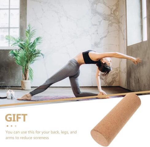 Yoga Blocks Cork Roller Fitness Yoga Roller Exercise Physical Exercise Deep Tissue Muscle Massage Portable Yoga Cylinder Back Bend Training for Legs Back Muscles in Saudi Arabia