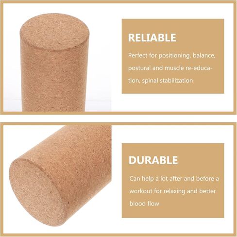 Yoga Blocks Cork Roller Fitness Yoga Roller Exercise Physical Exercise Deep Tissue Muscle Massage Portable Yoga Cylinder Back Bend Training for Legs Back Muscles in Saudi Arabia