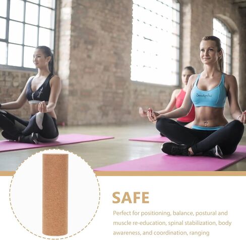 Yoga Blocks Cork Roller Fitness Yoga Roller Exercise Physical Exercise Deep Tissue Muscle Massage Portable Yoga Cylinder Back Bend Training for Legs Back Muscles in Saudi Arabia